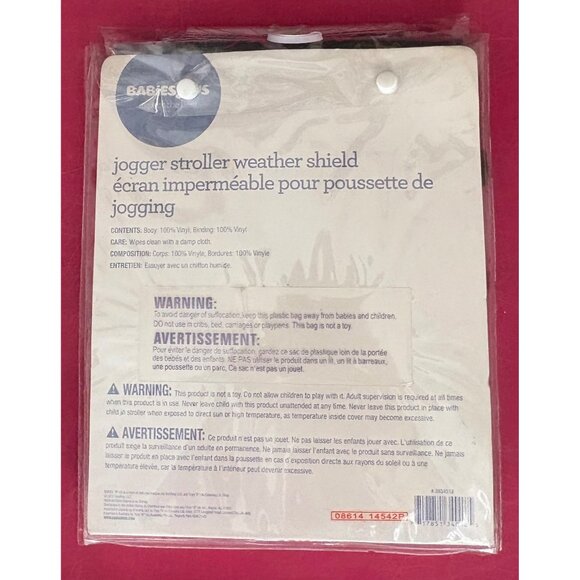 Jogger Stroller Weather Shield Cover By Babies R Us 100% Vinyl - Picture 2 of 4